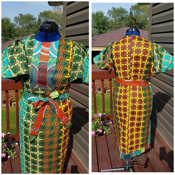 Olori Pencil Dress African Wax Prints - Picture 3 of 7